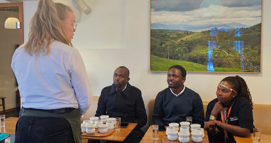 Yara's Shujaaz attend a coffee tasting